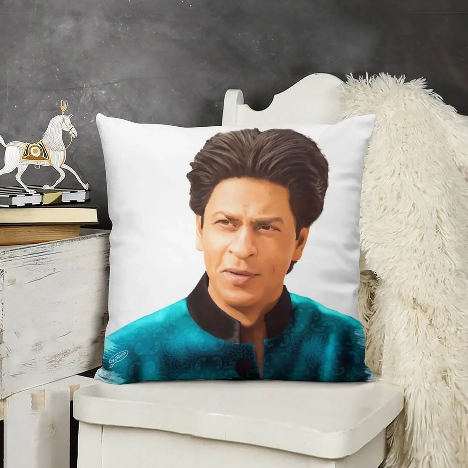Shah Rukh Khan Digital Painting Throw Pillow Pillow Cover Cushion Covers For Living Room Throw Pillow Covers