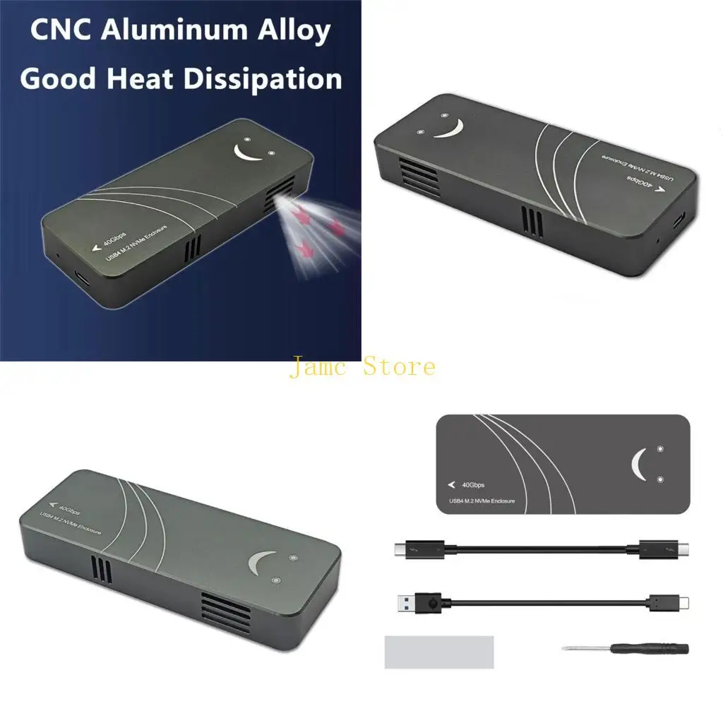 

LX0B M.2 NVME SSD-корпус Тип C USB SSD-накопитель 40 Гбит/с Внешний корпус Твердый диск Корпус Nvme Корпус для ноутбуков