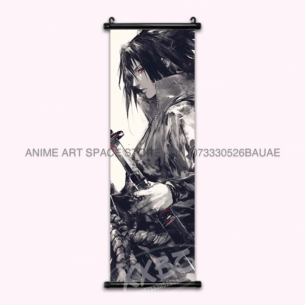 Bandai Anime Naruto Hängende Malerei Hatake Kakashi Wandkunst Schriftrollen Bild Uchiha Sasuke Home Decor Leinwand Poster Haruno Sakura Wandbild 3