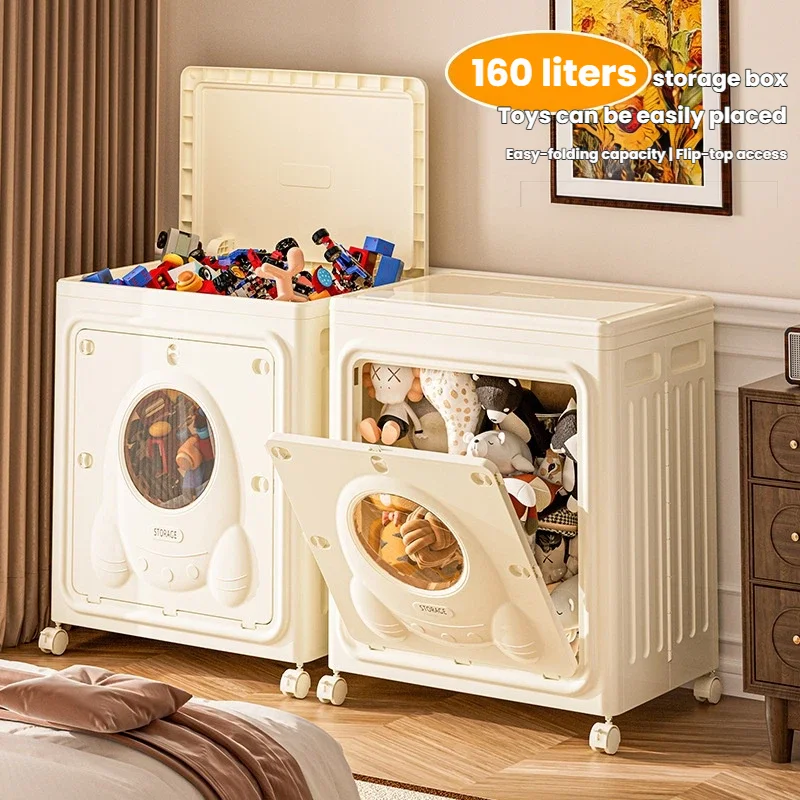 Wholesale PP PET Foldable Storage Box Large Capacity Toy Organizer Clothes Storage Bin Quilt Storage Container with Wheels