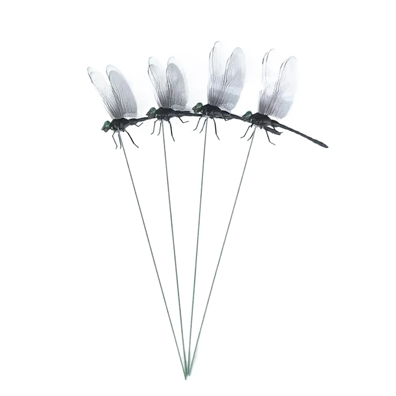 Repelente de mosquitos para exteriores, palo de simulación, cuerda de libélula, artefacto repelente de libélula, estacas de libélula, decoración de césped y plantas de patio