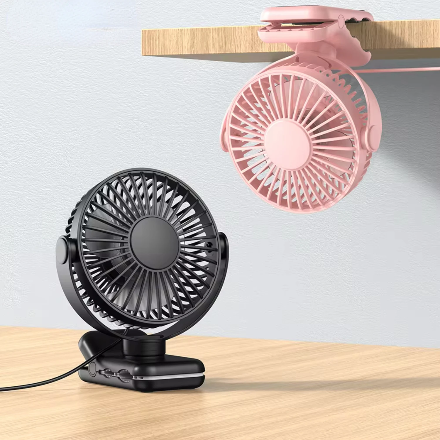 مشبك USB محمول على مروحة المكتب، مرفق آمن بمشبك قوي قوي، مروحة تبريد شخصية صغيرة Ventidador cuello