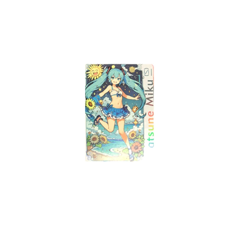 Juego de cartas de colección de personajes de Anime Hatsune Miku, tarjetas Flash de bronce caseras, regalo de cumpleaños y Navidad, 6 unidades por juego