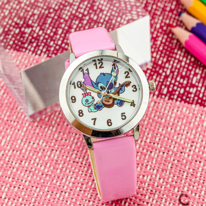 Disney Lilo & Stitch Children\'s Quartz Watch Kawaii Cartoon Cosplay Watches Lovely Anime Luminous Waterproof Sports Wristwatches