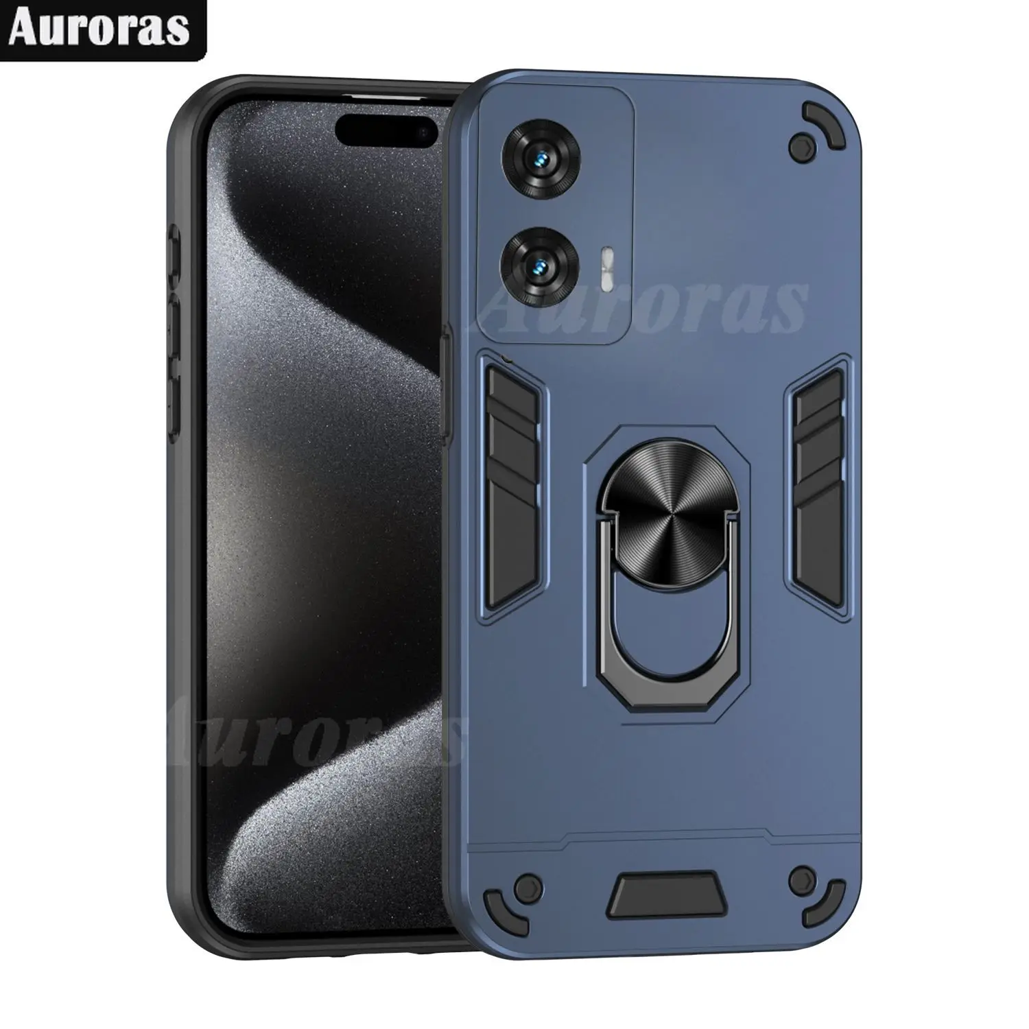 

Shockproof Case for Moto Edge 50 Fusion pro50 Soft Silicone+PC Metal Ring Stand Phone Back Cover for Moto S50 Neo50 Pro fusion50