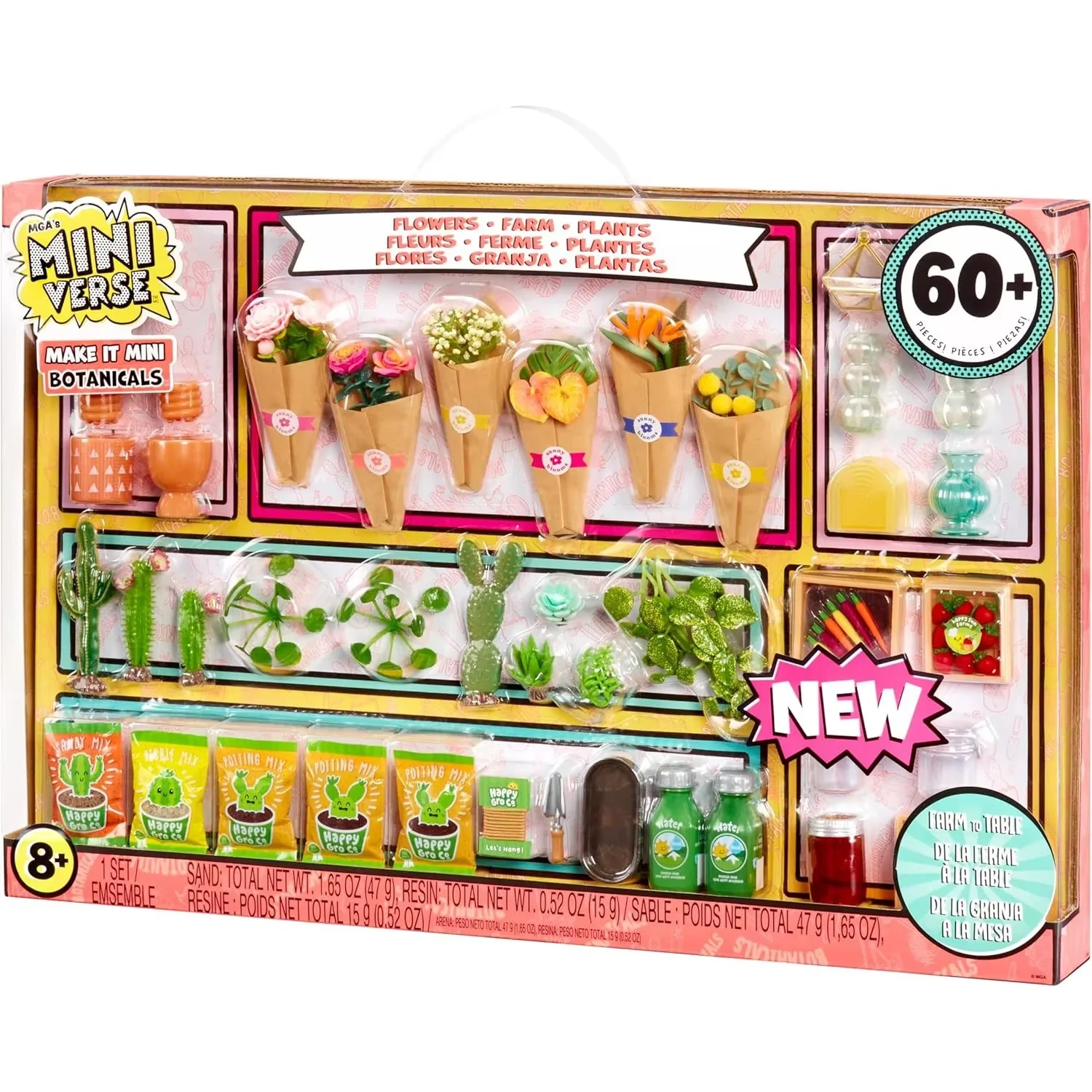 Miniverse Botanicals Toy Set, Planta em vaso, Flor, Fazenda, Mesa De Jantar, Caixa cega, Figura DIY, Halloween, Presente de aniversário, Brinquedos originais