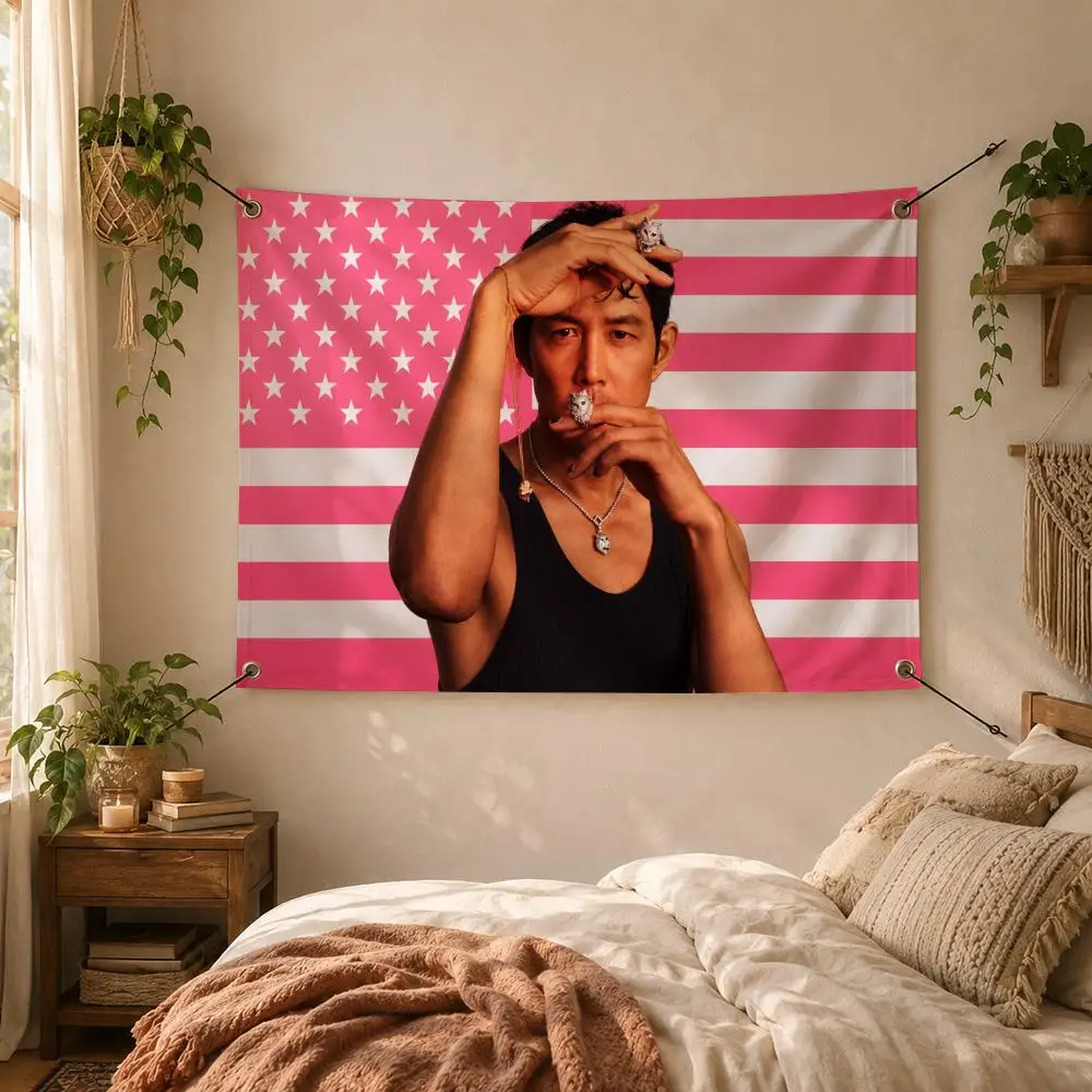 Actor L-lee jung jae Flags Decorative Flag Banner for Outdoor Garden Yard Camping Party Home Wall Hanging Decor