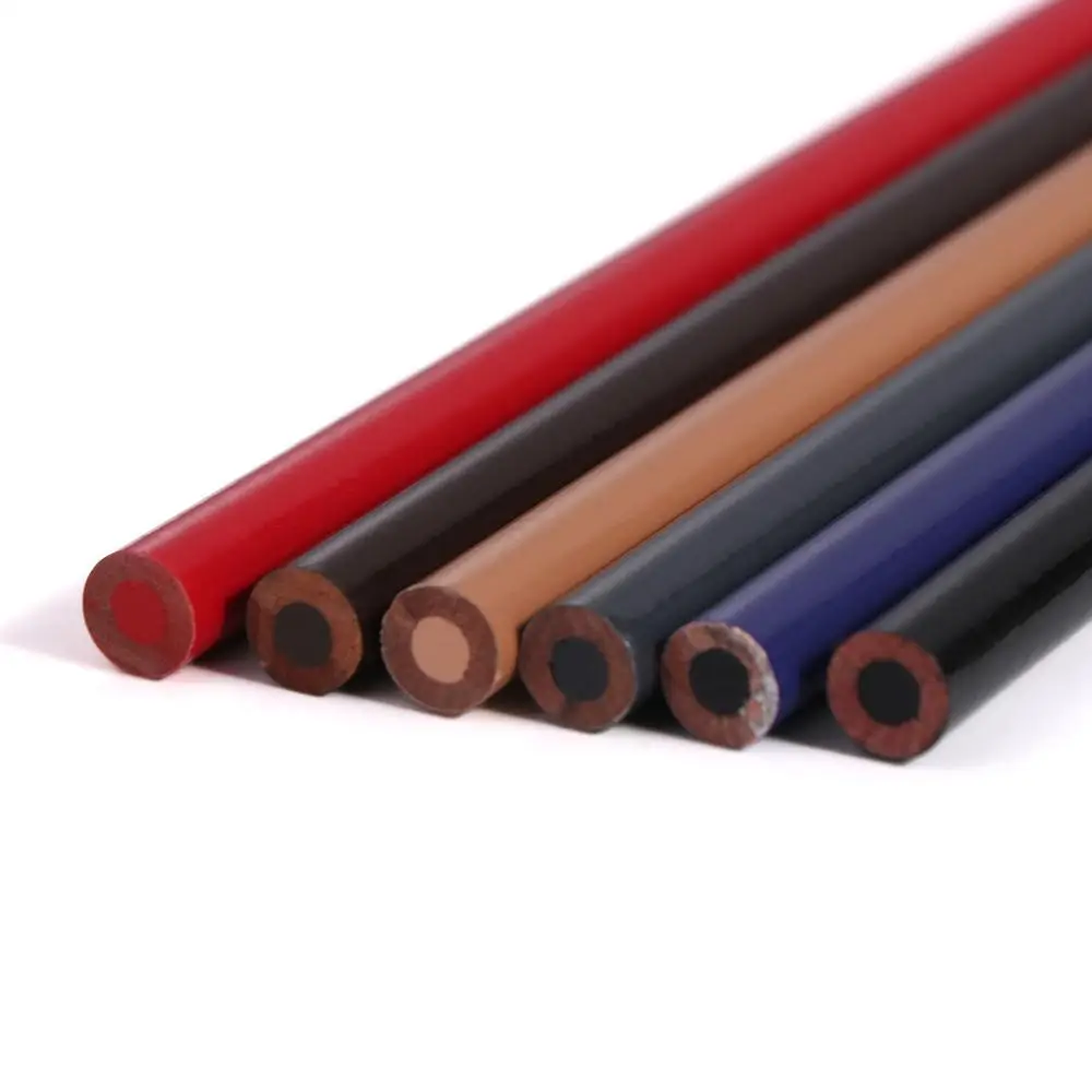 Lápiz de cejas de madera de 6 colores, rojo, azul, no manchado, tinte para cejas, delineador de labios, marcador de Microblading resistente al agua, herramienta de maquillaje