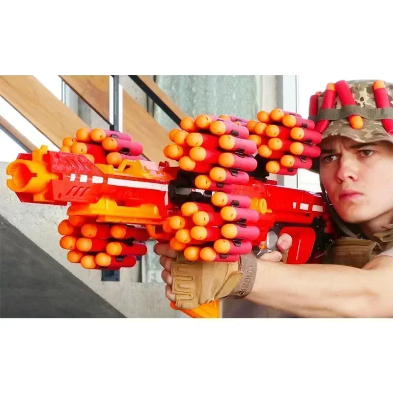 Mega Darts 60 PCS Recharge Pack Compatible Mega Bullets pour N-Strike Mega Series Blasters Toy Gun - Fléchettes en Mousse Rouge et Bleu