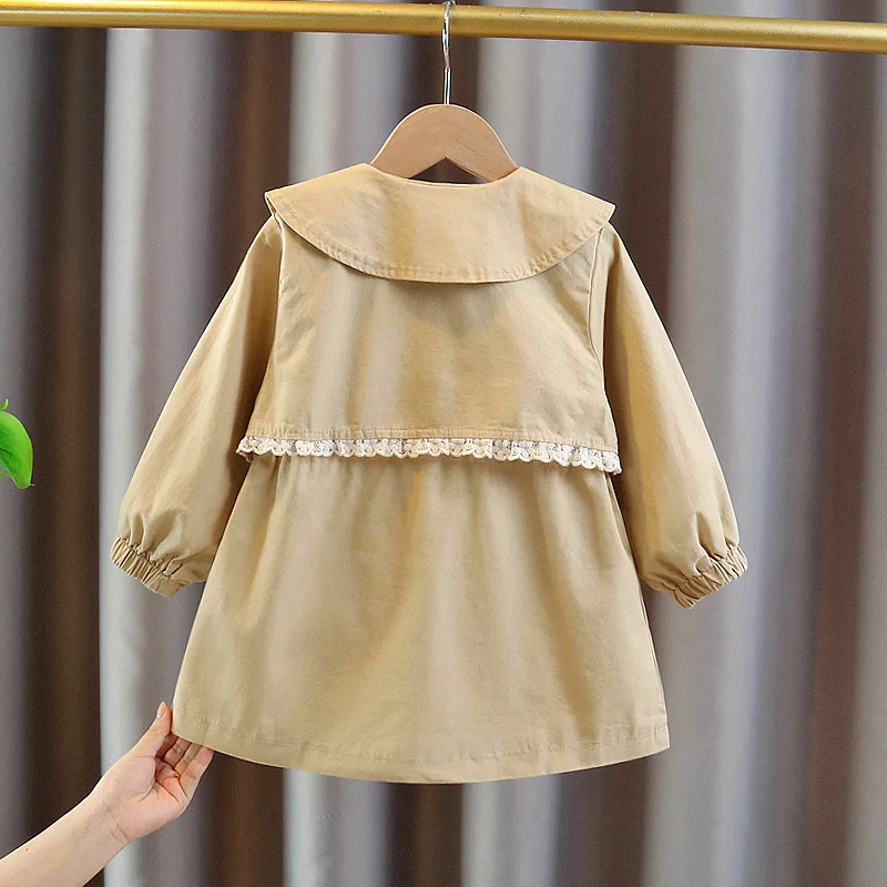 Girls' Autumn Clothes Trench Coat Fashionable Stylish Baby Girl Clothing 2023 New Korean Style Baby Girl Coat 13-24m Jackets