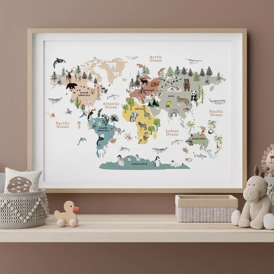 

Animals World Map Numbers Alphabet Solar System Weather Nursery Education Posters Prints Wall Art Pictures Baby Kids Room Decor