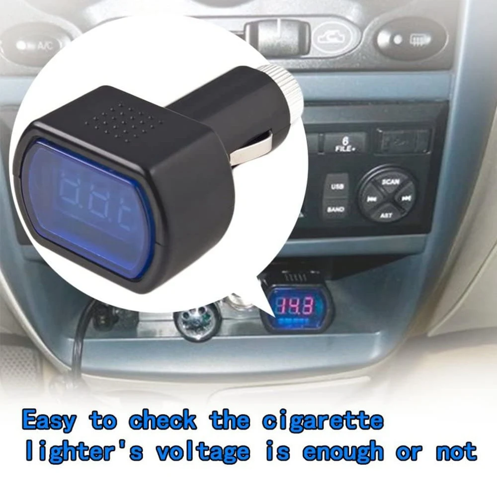 Mini Car Charging Voltmeter/Digital Display Car Voltage Detector/Battery Voltmeter Monitor