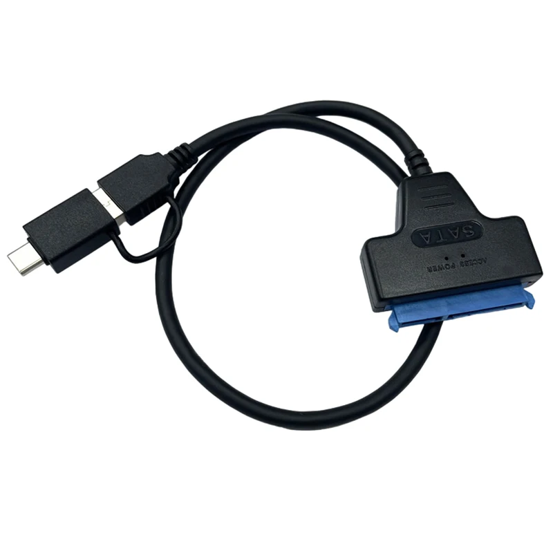 1Pcs Dual Head USB 3.0 Type-C To SATA Adapter 2.5 Inches Hard Disk Laptop Connector Notebook Computer PC Desktop SSD Driver