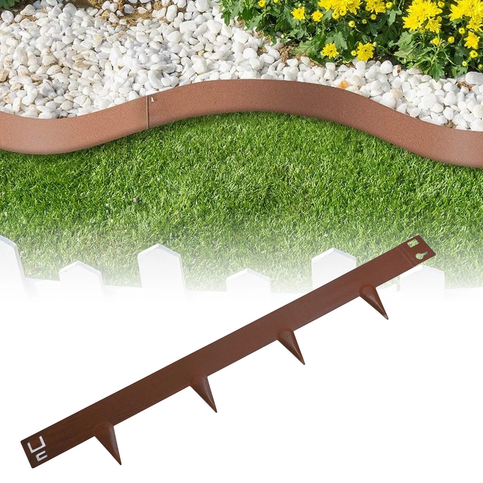 Bordure de lit de jardin Bordure de pelouse en acier Bordure de pelouse en acier 100x13 cm Bordure de paysage flexible et pliable Bordure de lit de jardin en métal