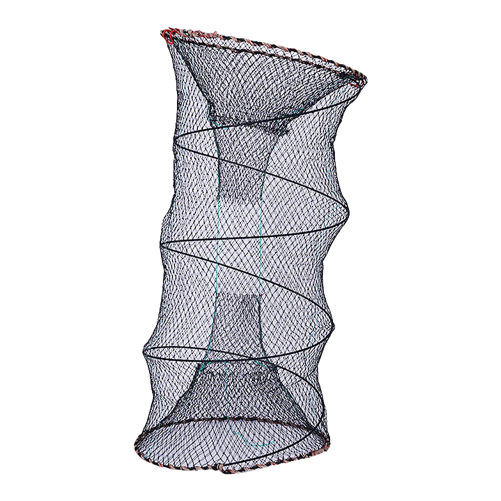 

Shrimp Cage Fishing Net High Mesh Foldable for Crabs Lobster Crawfish Polyester Round Portable Crab Fish Trap Minnow Trap