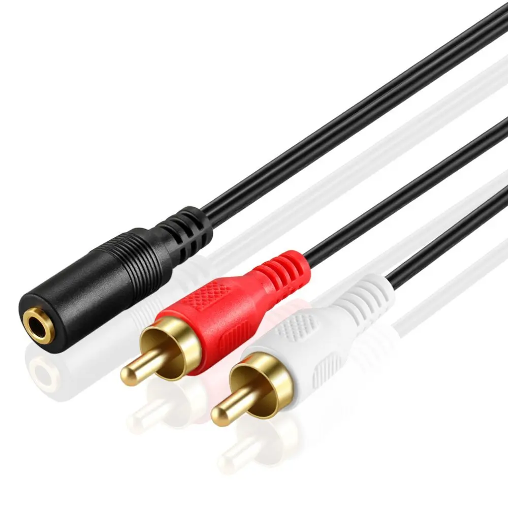 3.5mm female turn dual Lotus male /2RCA male/TV AV set-top box DVD turn headphone jack/audio cable