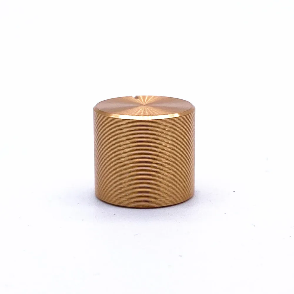 2pcs 15*13mm Gold Knob Aluminum Alloy Potentiometer Control Knob Volume Audio Knob for 6mm Knurled Shaft Knob