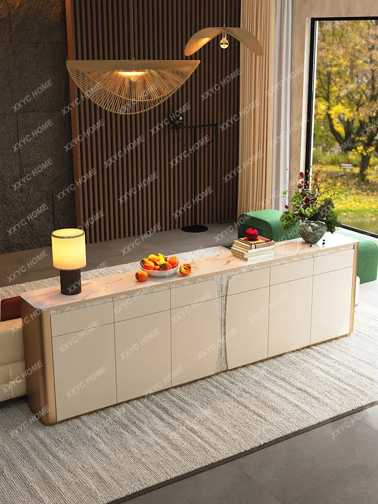 Sofa back mountain cabinet household living room wall locker new solid wood high-end atmospheric dining side cabinet
