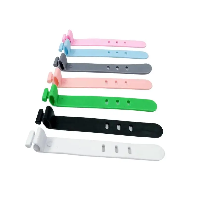 Silicone Wire Organizer Cable Binding Reusable Bobbin Winders for Data Cords on Desktop Travel Bag Office School Use