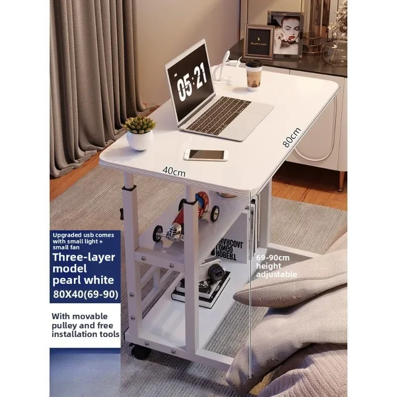 Movable Adjustable Lift Desk Writing Desk Laptop Computer Desk Home Bedroom Dorm Study Office Furniture Laptop Desk Multipurpose