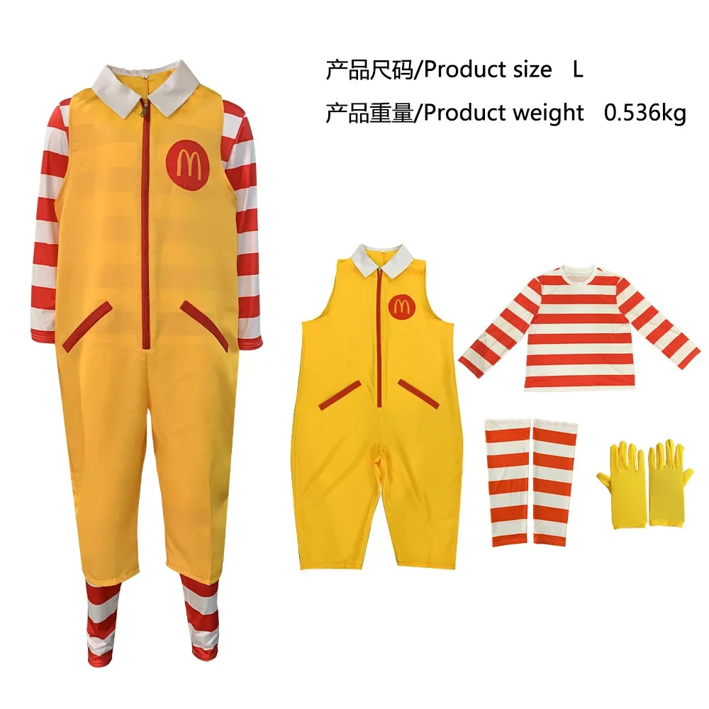 McDonald Cosplay Costume Ronald Masquerade Party Sutra Clown Character Adult Halloween Party Funny Costume Stage Clothes Wig