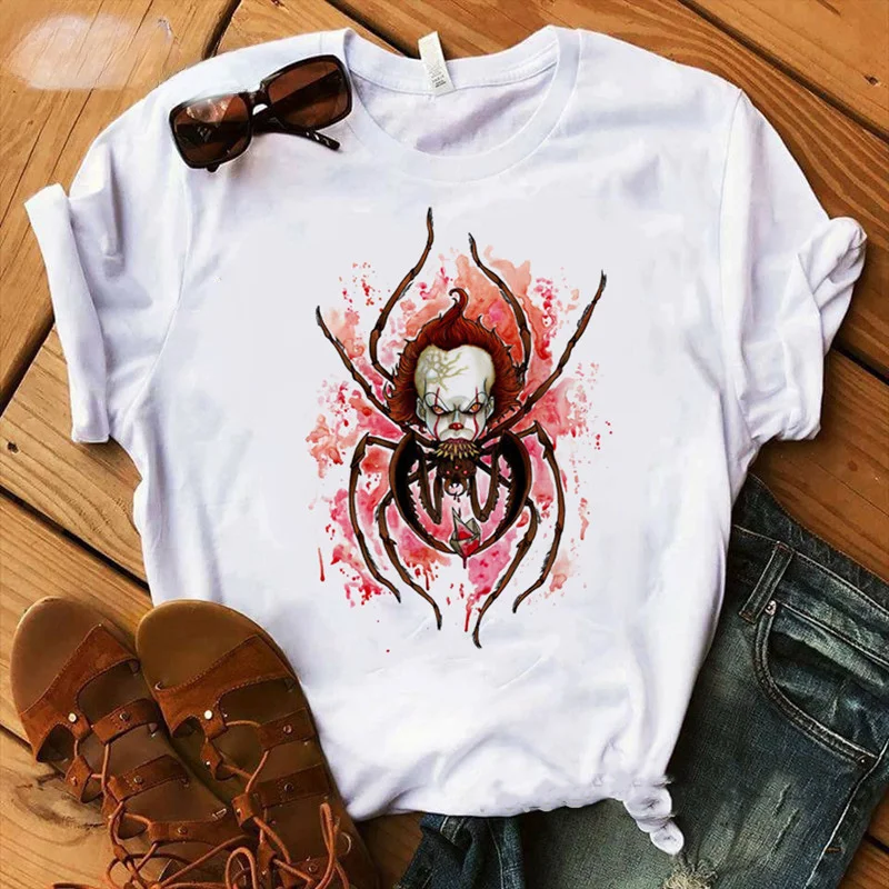 Horror Clown Movie Children T-Shirt New Summer Hot Stephen King Print Cotton Boy Girl Tshirt Pennywise Baby Tops Tee Kid Clothes