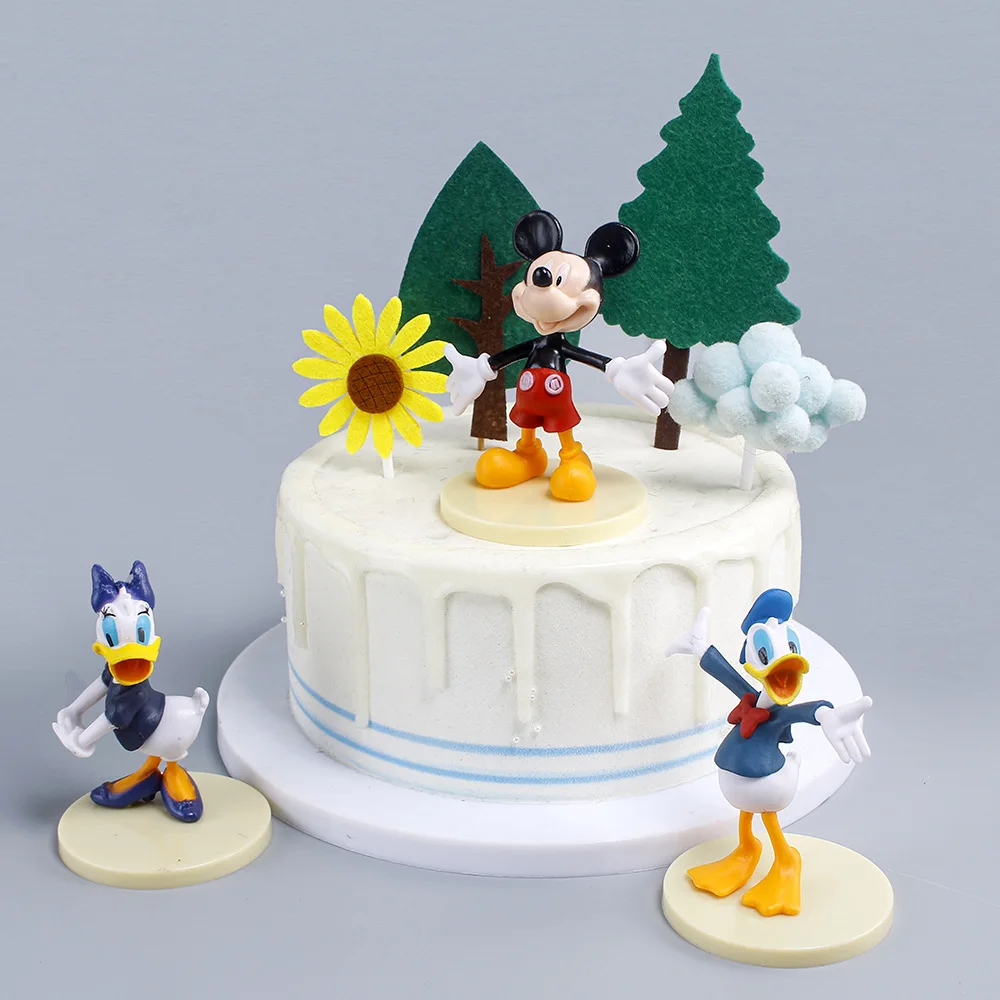 6Pcs/Set Disney Mickey Mouse Minnie Anime Figures PVC Donald Duck Goofy Action Figurines Statue Toys For Kids Gift Decoration