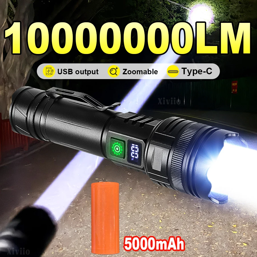 

Мощный яркий лазерный фонарь GT10, дальность 5000 м, высокомощный перезаряжаемый тактический светодиодный фонарь, уличный аварийный фонарь для кемпинга