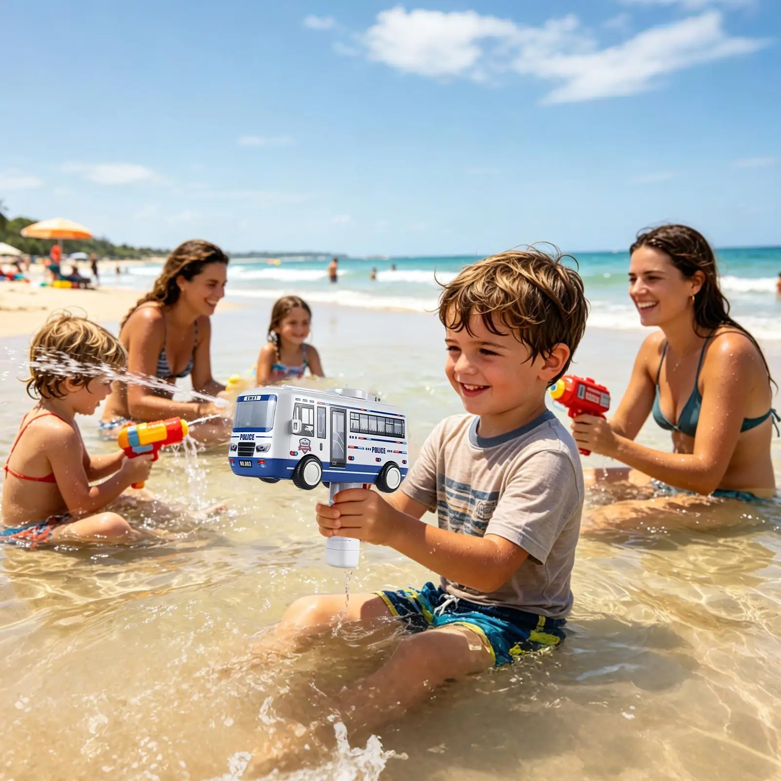 Water Squirter Car Shape Electric Squirter Automatic Water Spray Toy For Summer Backyard Beach Pool Garden Outdoor Kids Adults