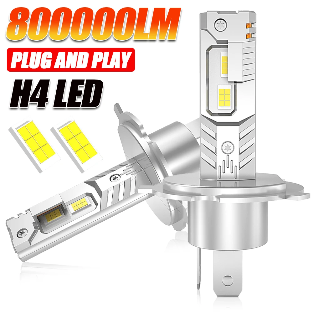 

H4 LED CANBUS Headlight Bulbs 9003 HB2 800000LM Super Bright Spotlight Car Motorcycle Lamp 6000K High Low Beam Automobile Lights