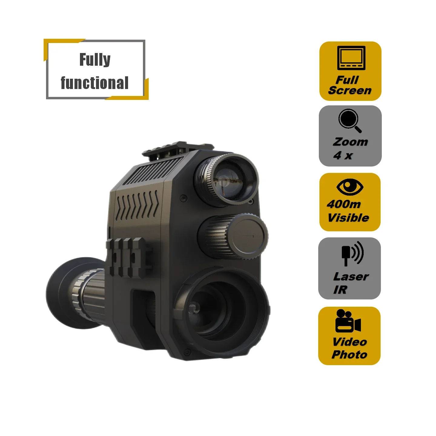 Portable NK007 Monocular Telescope - 400m Night Vision Range + Laser Illuminator, Ideal for Outdoor Hunting Adventures