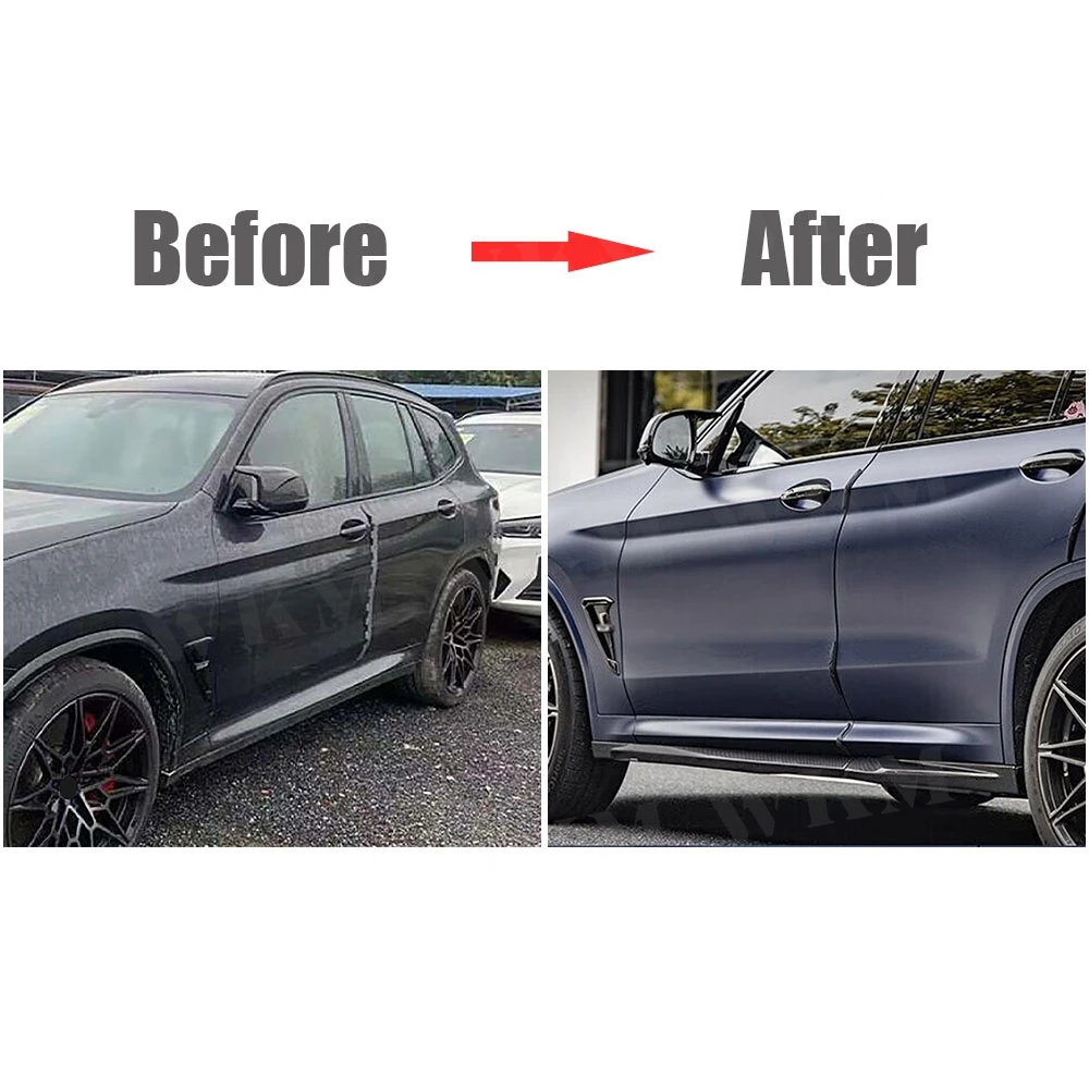 Dry Carbon Fiber Side Bumper Side Skirts Apron Extension Lip Spoiler Bodykit Car Styling For BMW X3M F97 2022+ FRP