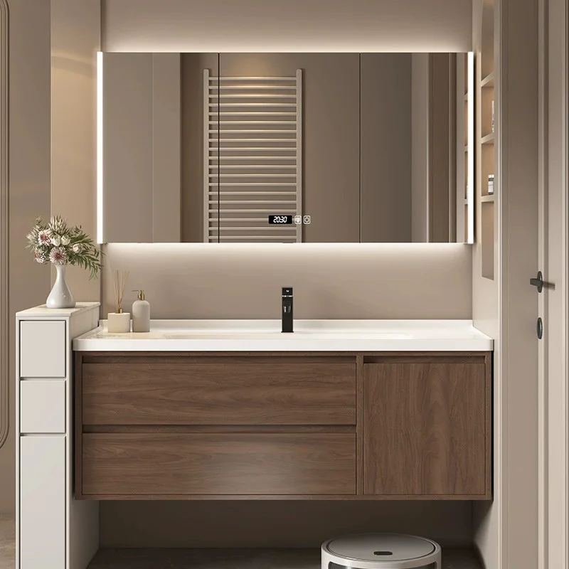 Latest Modern Wall Mounted Bathroom Vanity Cabinet With An Integrated Mirror Cabinet