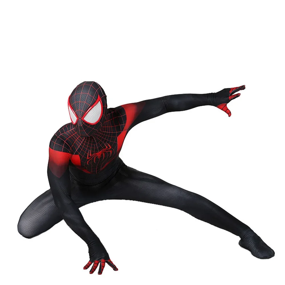 Big Lens Into the Verse Spiderman Miles Morales Cosplay kostium na Halloween superbohater body Zentai stroje Miles Morales Spider