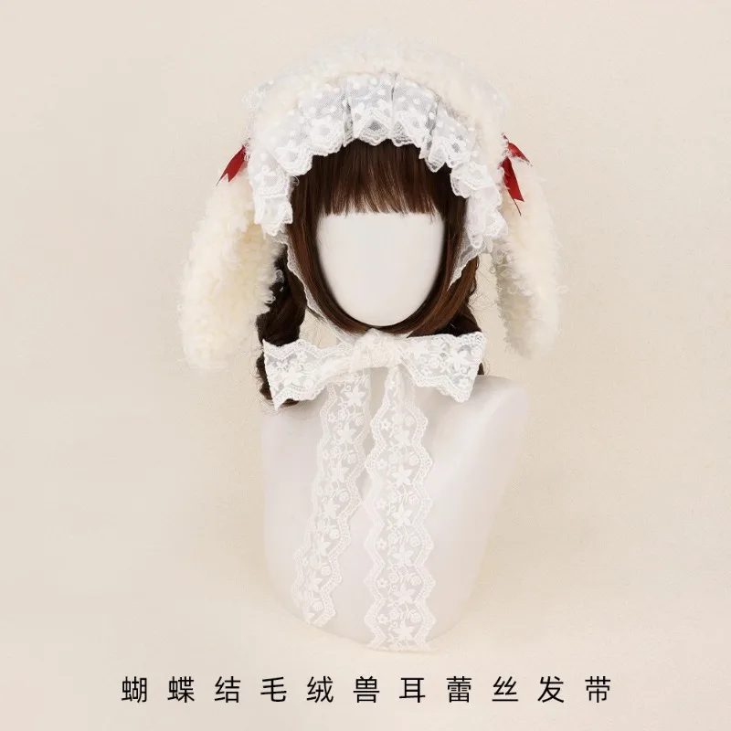 

Lolita Lace Headband Girl Soft Sister Lop Ear Rabbit Lo Female Hair Accessories Cute KC Multi-color Bow Rabbit Ears