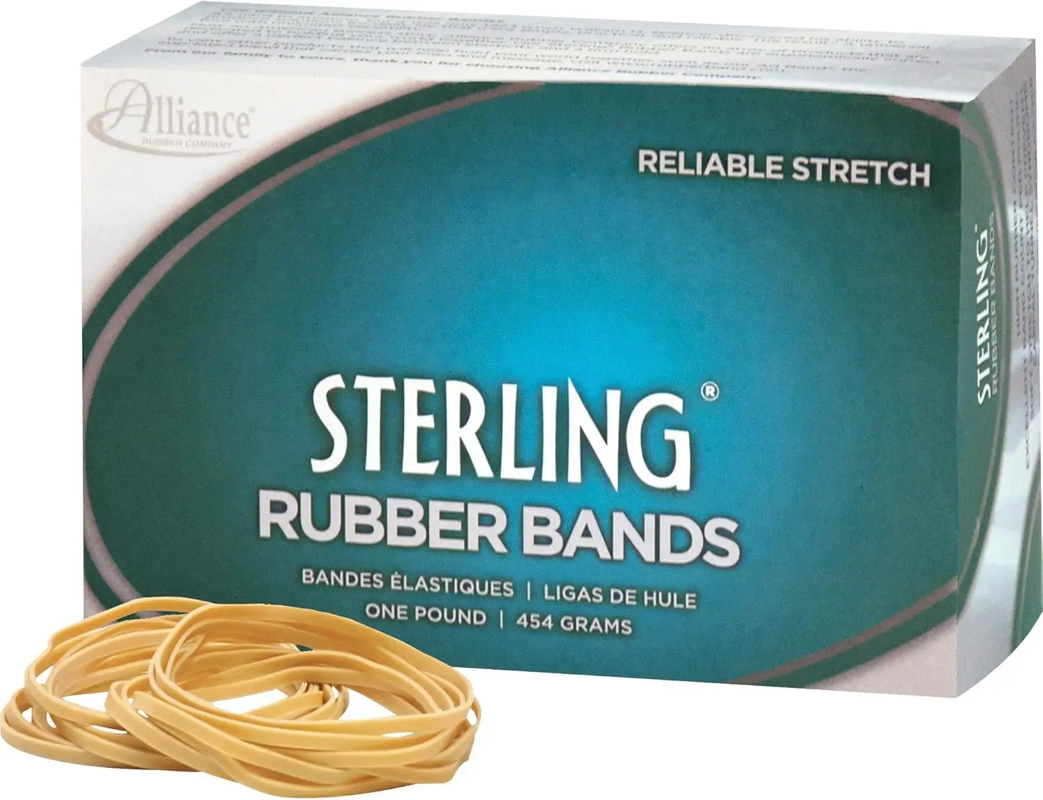

Rubber Bands Size #32, 1 lb Box Approx. 950 Bands (3" x 1/8", Natural Crepe) Beige