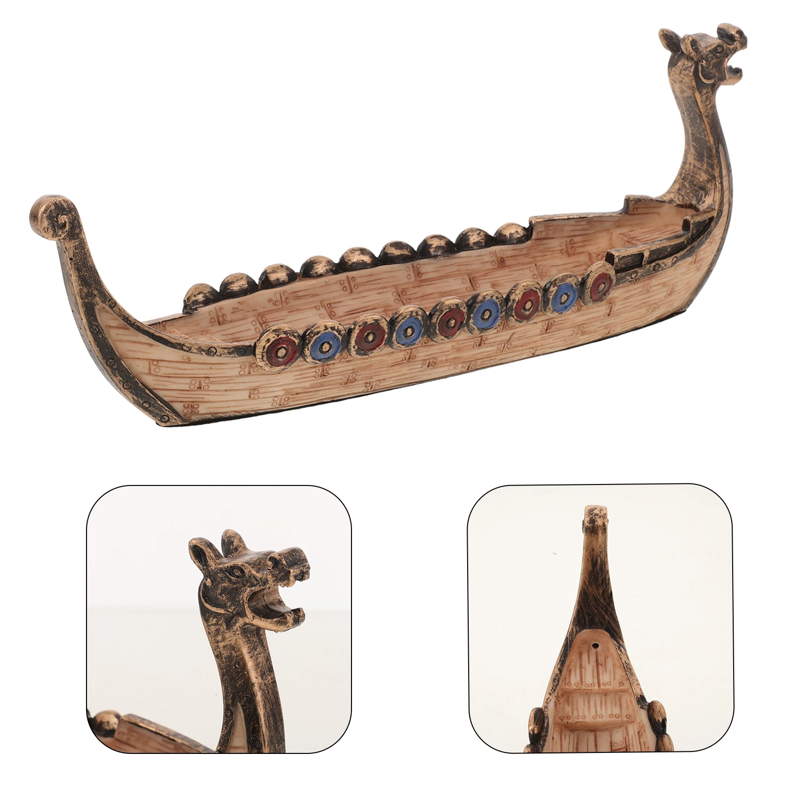 القراصنة نموذج باخرة ديكور المنزل الراتنج الحرفية تمثال مكتب غرفة طاولة مكتبية عرض مصغرة جمع قطعة فايكنغ قارب الزينة #3