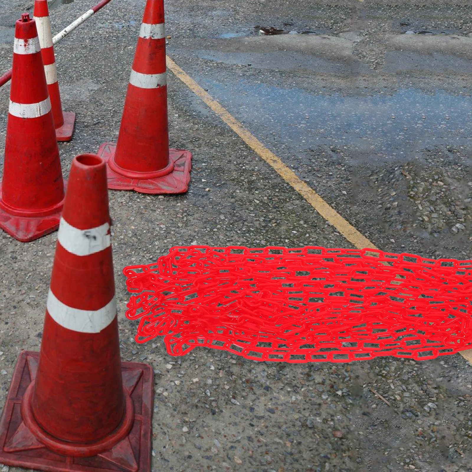 

Plastic Chain Caution Links Fencing Fence Safety Barriers Crowd Control Driveway Posts