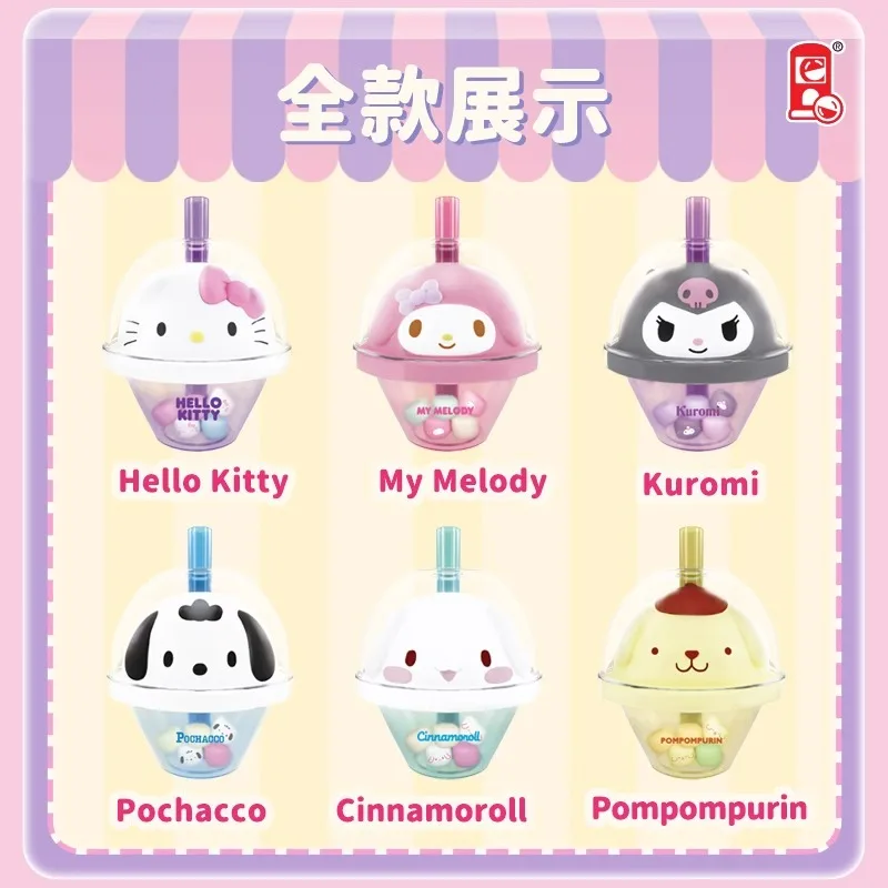 Miniso Sanrio Bubble Tea Blind Box Series Figure Kuromi My Melody Cinnamoroll Purin Pochacco Action Anime Kawaii Model Toy Gifts