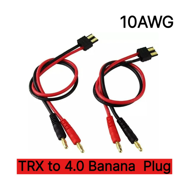 Heavy Duty 10AWG High Current Adapter Cord TRX To 4.0 Banana Plug RC Charging Line Compatible with B6AC Charger for Drone