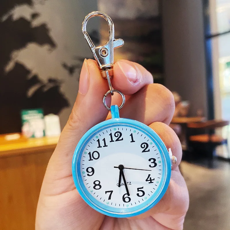 New Tiny Cute Quartz Pocket Watch with Keyring Men Women Quartz Watch for Nurses Doctors Students Minimalist Watches Child Gift