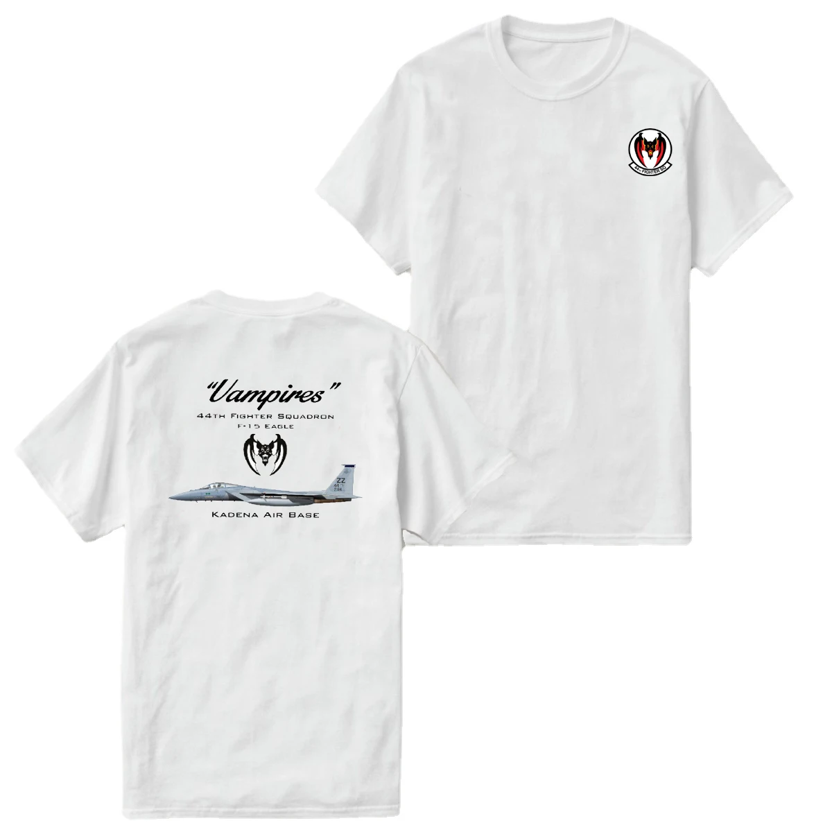 USAF 44th Vampires Fighter Squadron F-15 Fighter T-Shirt 100% Cotton O-Neck Summer Short Sleeve Casual Mens T-shirt Size S-3XL