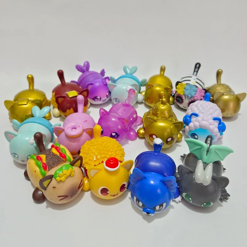 الأصلي الكرتون أنيمي الشكل الذهبي التنين القط كريستال همبرغر هريرة نموذج نادر محدود مجموعة لعبة هدية للطفل الكبار