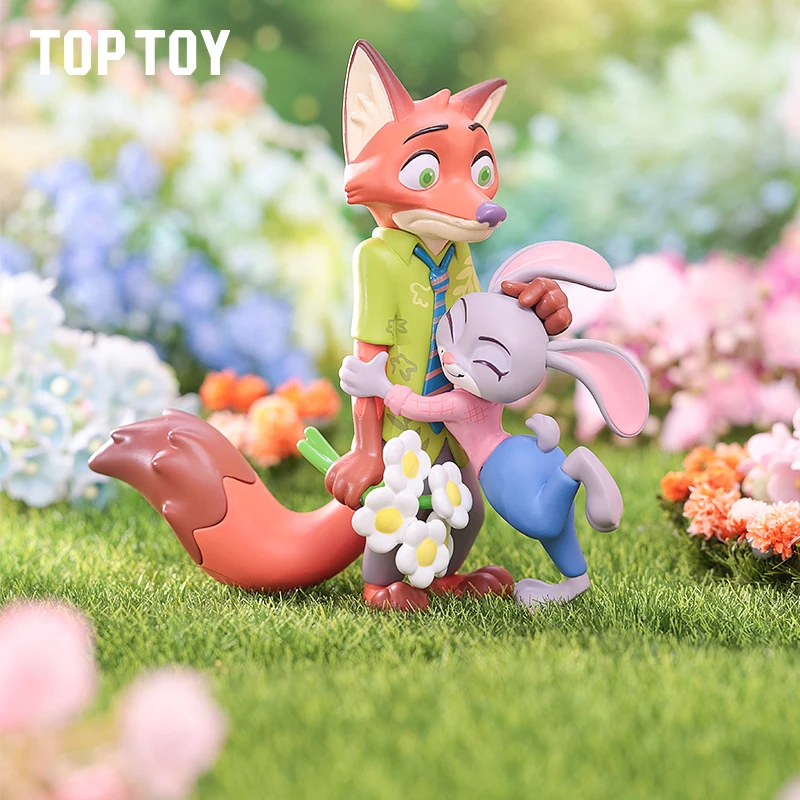 

Disney Zootopia Цветочный язык Мировая серия Леопардовый офицер Джуди Ник Таинственная коробка-сюрприз Игрушка в подарок Модный игровой орнамент