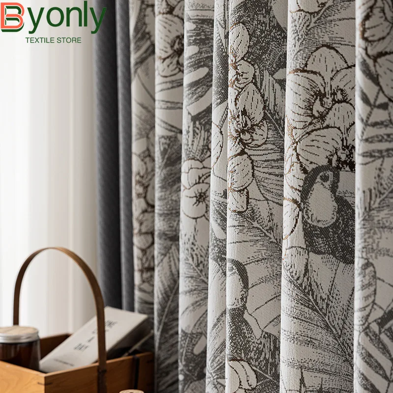 

Curtains for Living Dining Room Bedroom French American Retro Light Luxury Chenille Jacquard Blackout Hot Style