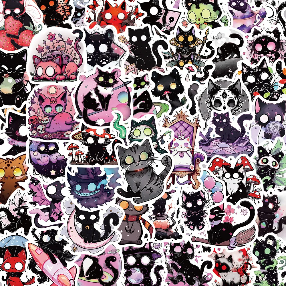 10/30/50pcs Cartoon Dier Horror Soul Cat graffiti Sticker Voor Snowboard Laptop Bagage Auto Koelkast DIY Styling Vinyl