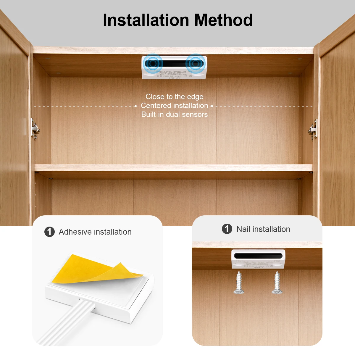 60W Double Door IR Proximity Sensor Switch DC12V-24V LED Light Switch DIY Wardrobe Cabinet Backlight Auto ON/OFF Control Switch