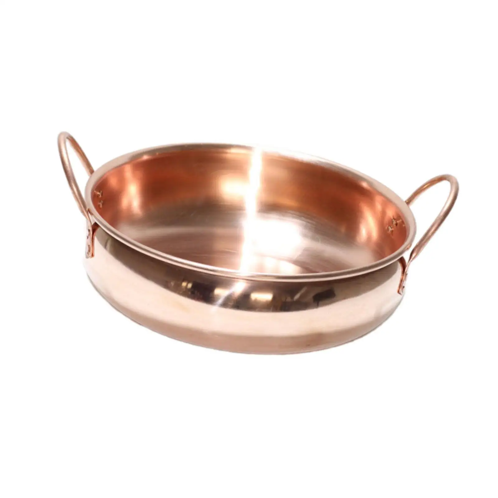 Round Copper Hot Pot Set Chinese Shabu Shabu Pot for Stovetop Cooking Quick Heat Ramen Noodle Soup Pan
