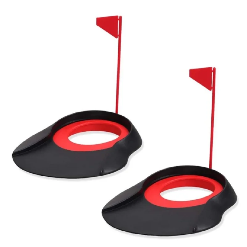 HOW TRUE 2 Pcs Golf Putting Cup with Flag Golf Training Hole Practing Cup Golf Practicing Hole Golf Practice Hole Cup