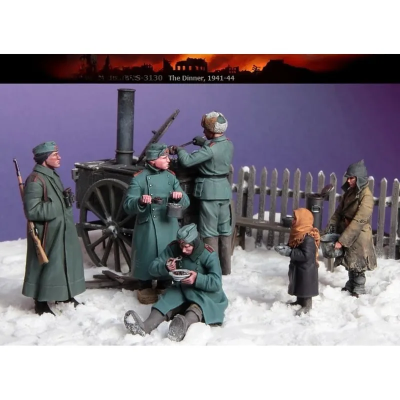 1/35 レジンモデルキット、兵士と子供のディナー置物白型未組み立て未塗装 Gk 誕生日ギフト